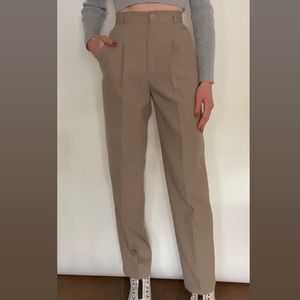 petite women’s tan business pants, vintage